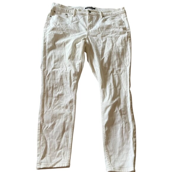 Calvin Klein Women's 32 Mid Rise Skinny White Jeans Casual‎ Denim Cotton Blend - Picture 1 of 9